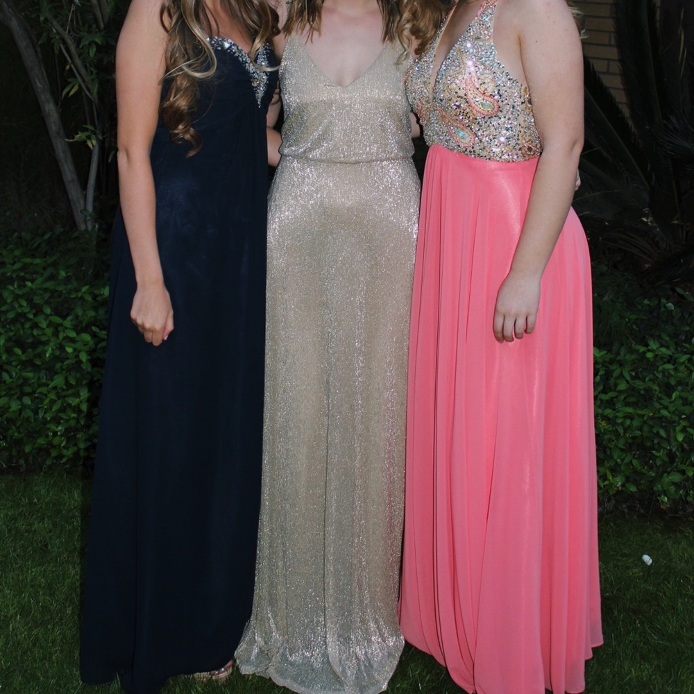 Gold sparkly Lulu’s Prom Dress